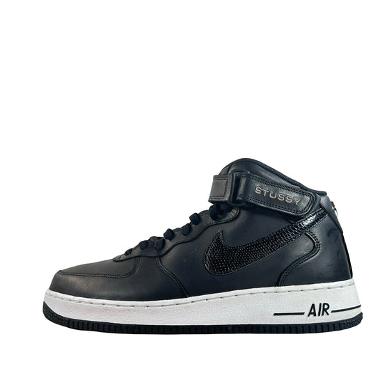 DJ7840 001 Nike Air Force 1 Mid Stussy Black White [USED] - 11.5 M (Used) (No Box)