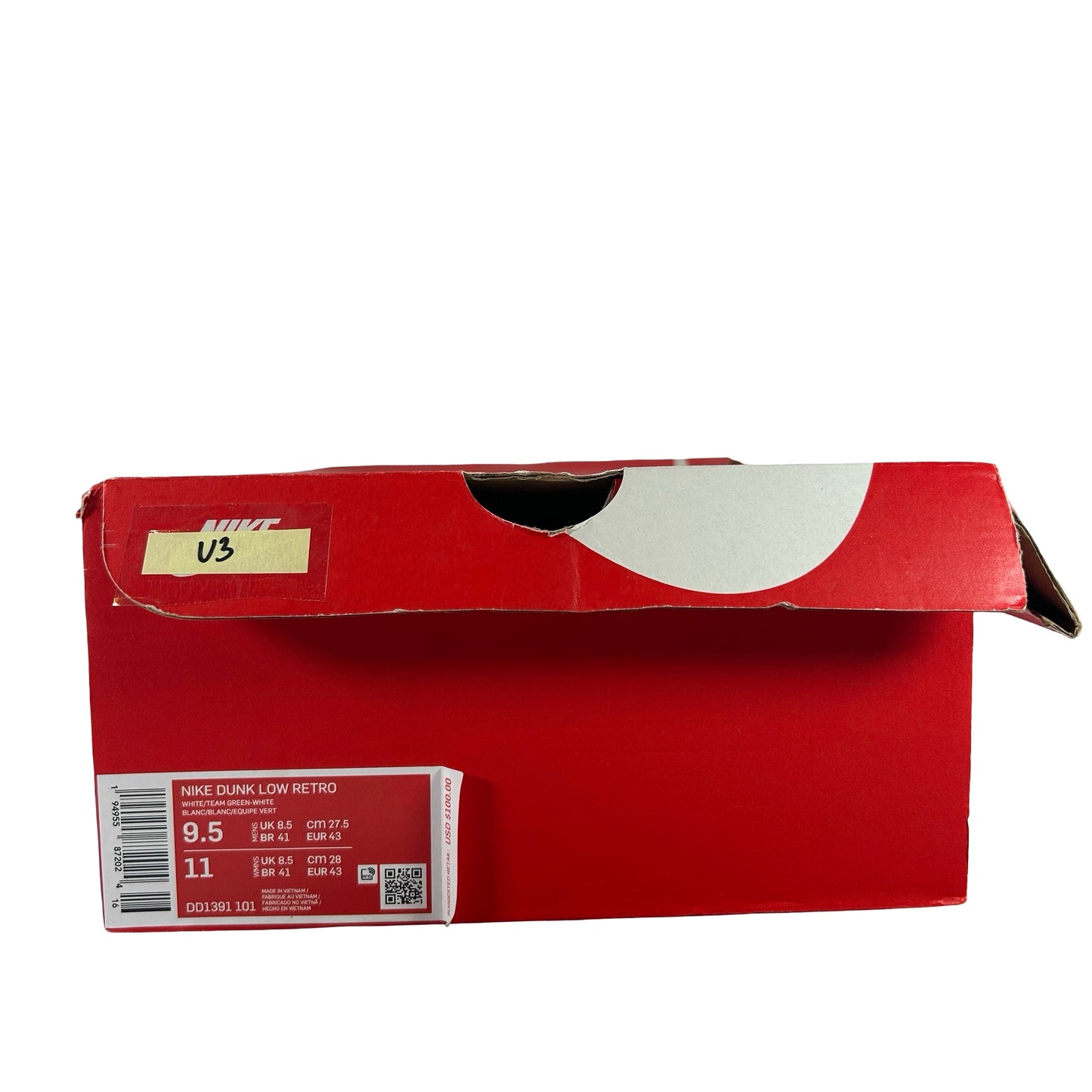 DD1391 101 Nike Dunk Low Michigan State [USED] - 9.5 M (Used3)