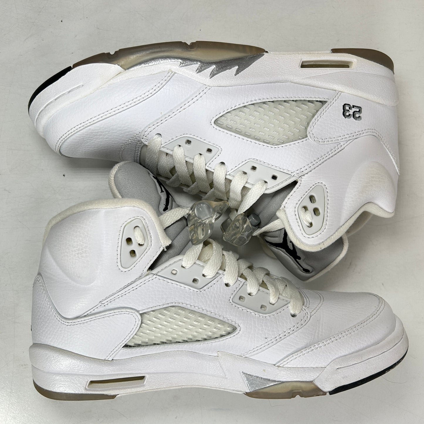 440888 130 Jordan 5 Retro Metallic White (2015) (GS) [USED] - 7 Y (Used)
