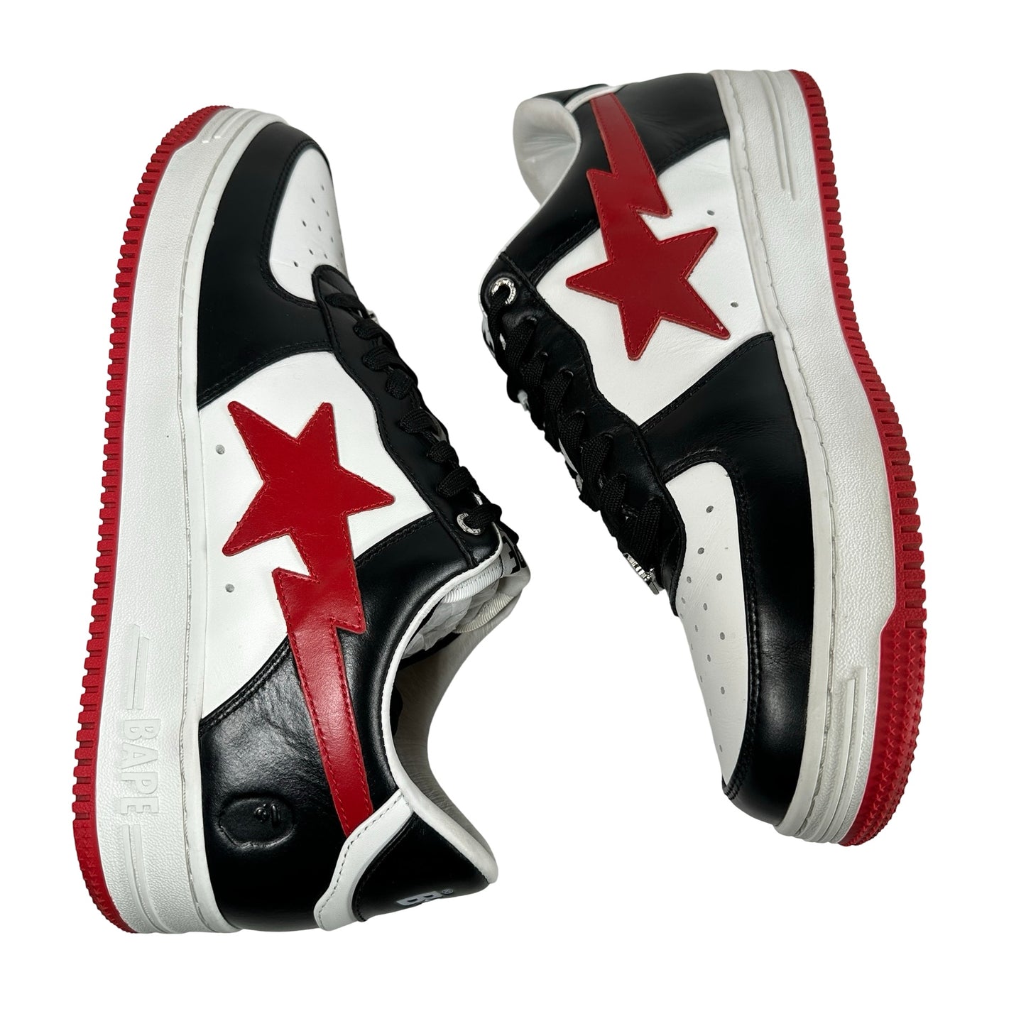1K30 191 303 BLK A Bathing Ape Bape Sta #3 M2 White Black Red [USED] - 12 M (Used)