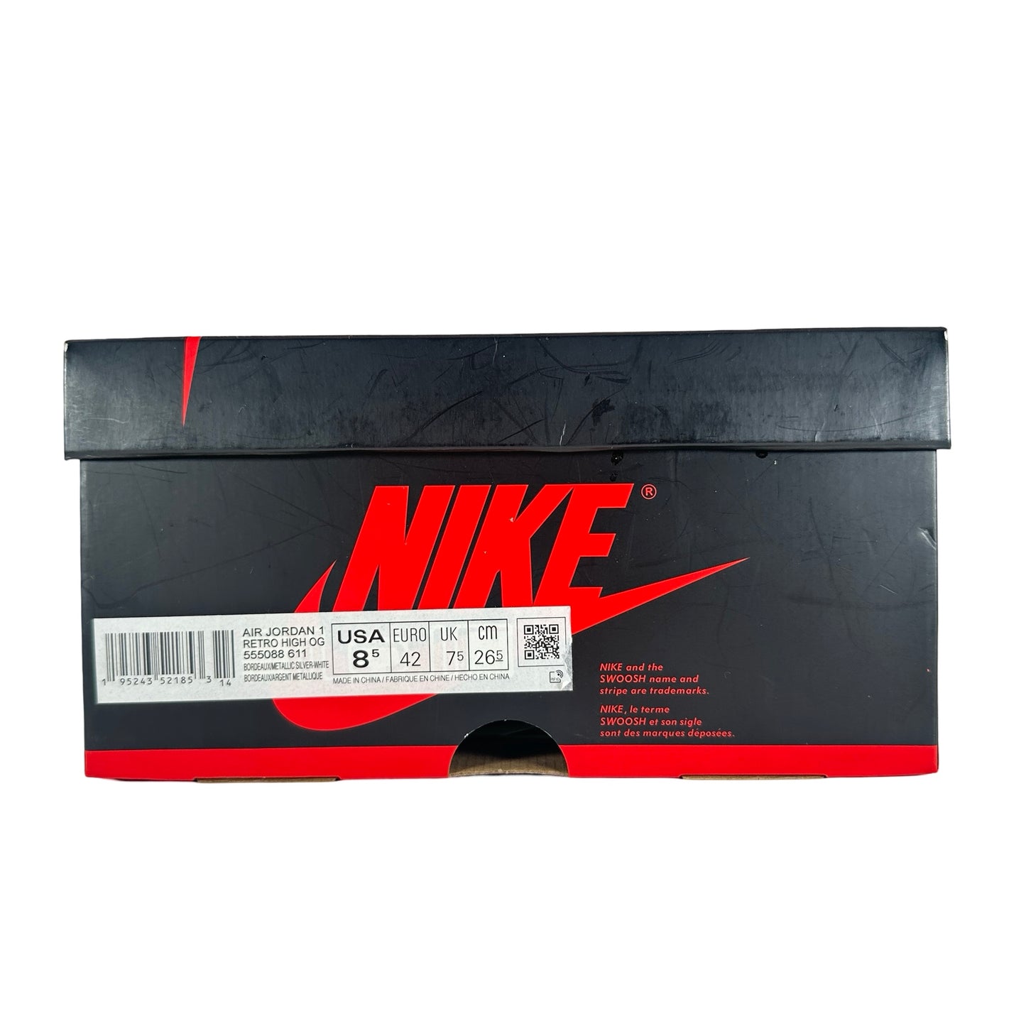 555088 611 Jordan 1 Retro High OG Bordeaux [USED] - 8.5 M (Used)