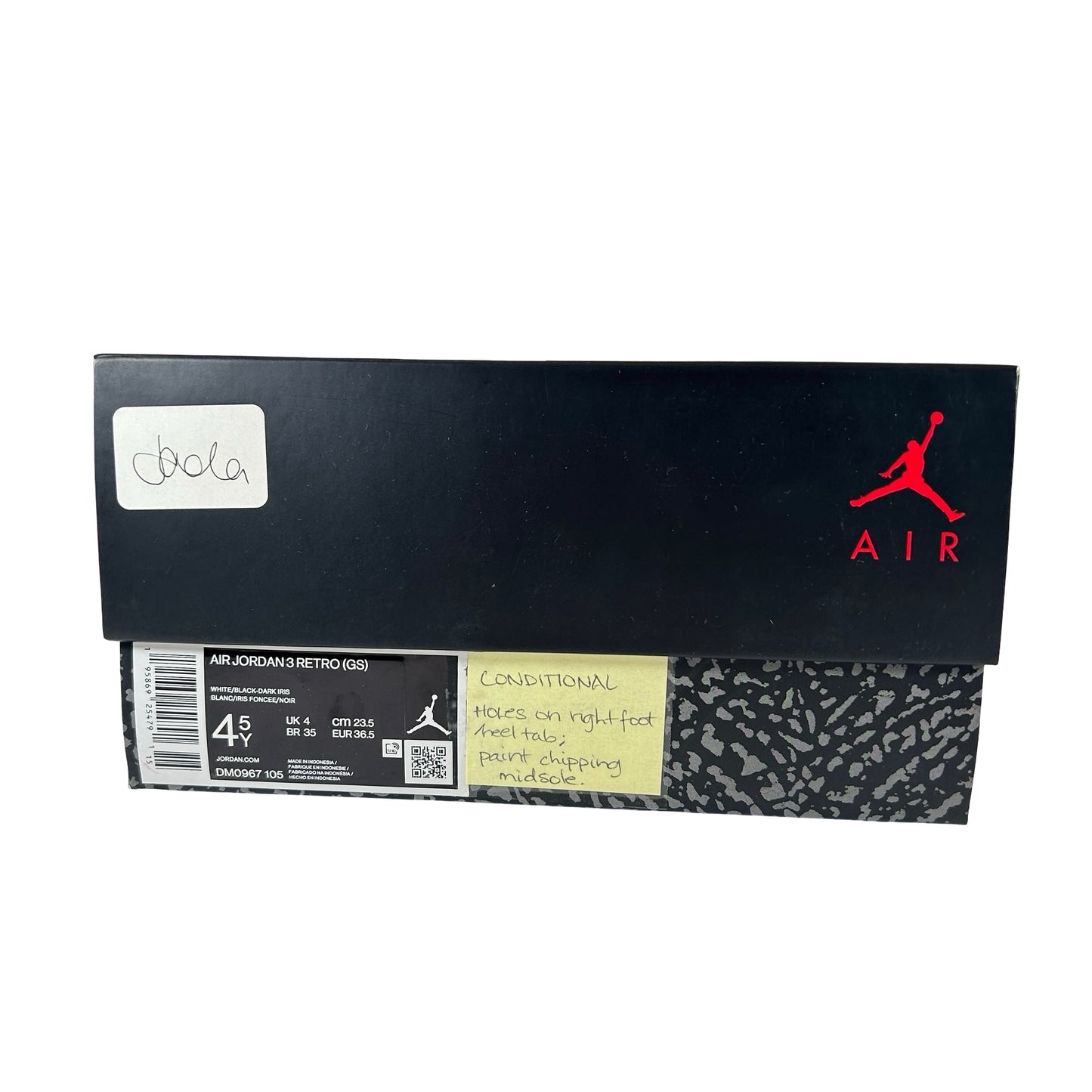DM0967 105 Jordan 3 Retro Dark Iris (GS) [CONDITIONAL] - 4.5 Y (Factory Defects)