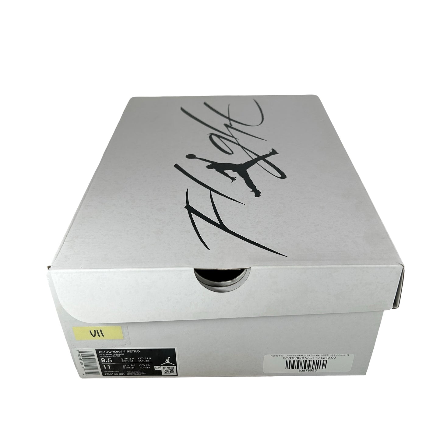 FQ8138 001  Jordan 4 Retro White Thunder [USED] - 9.5 M (Used11)