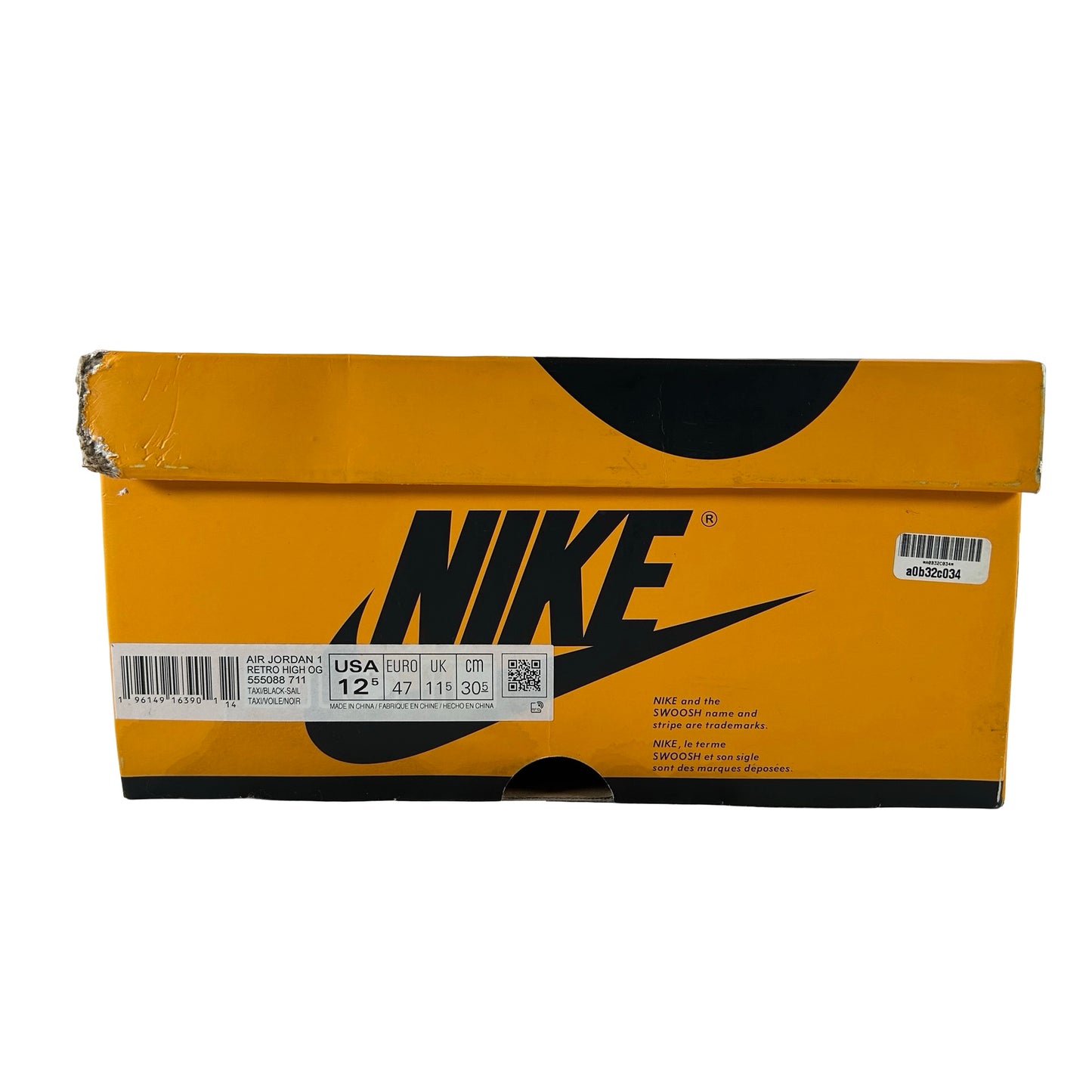 555088 711 Jordan 1 Retro High OG Yellow Toe [USED] - 12.5 M (Used)