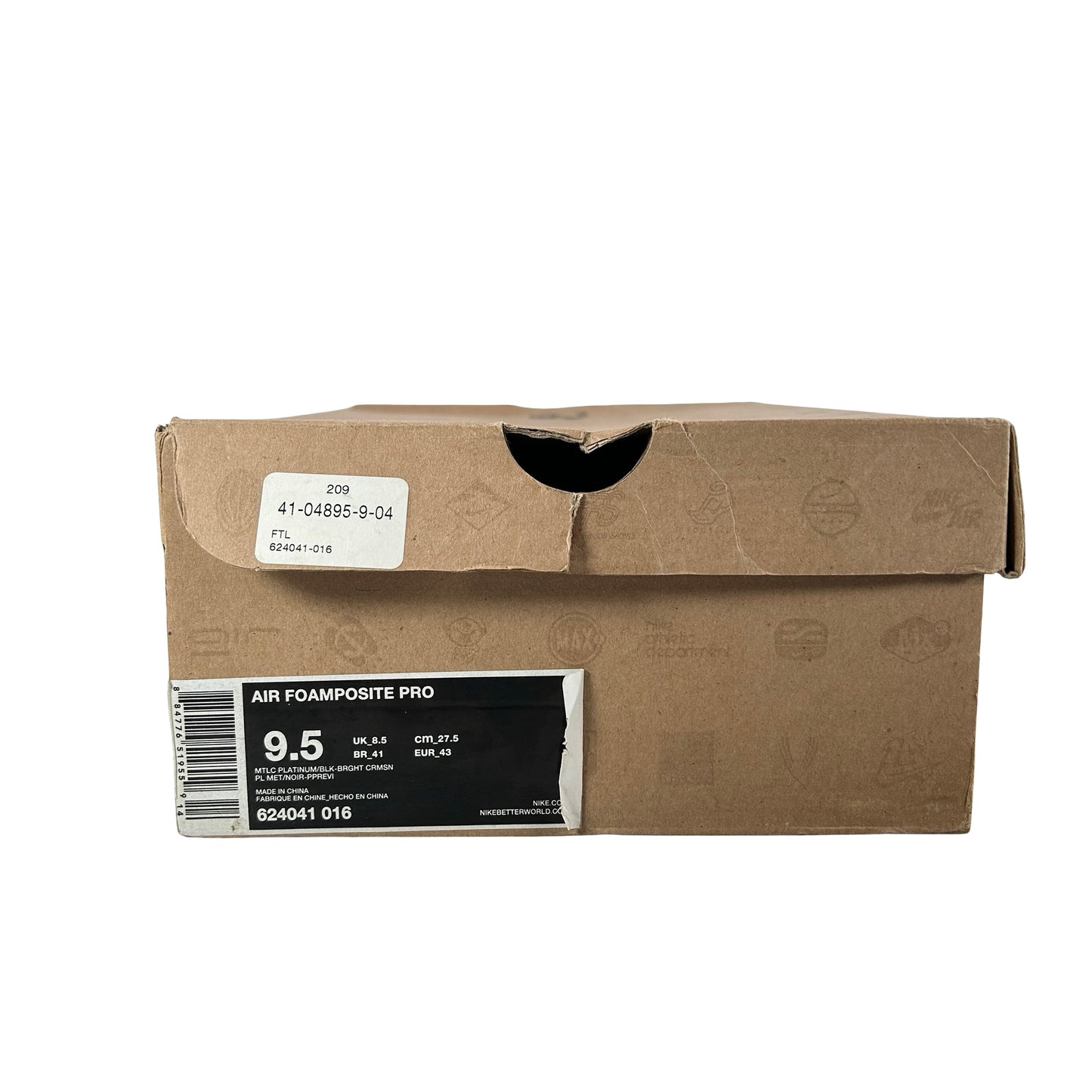 624041 016 Nike Air Foamposite Pro Bright Crimson [USED] - 9.5 M (Used) (Slight Seperation)