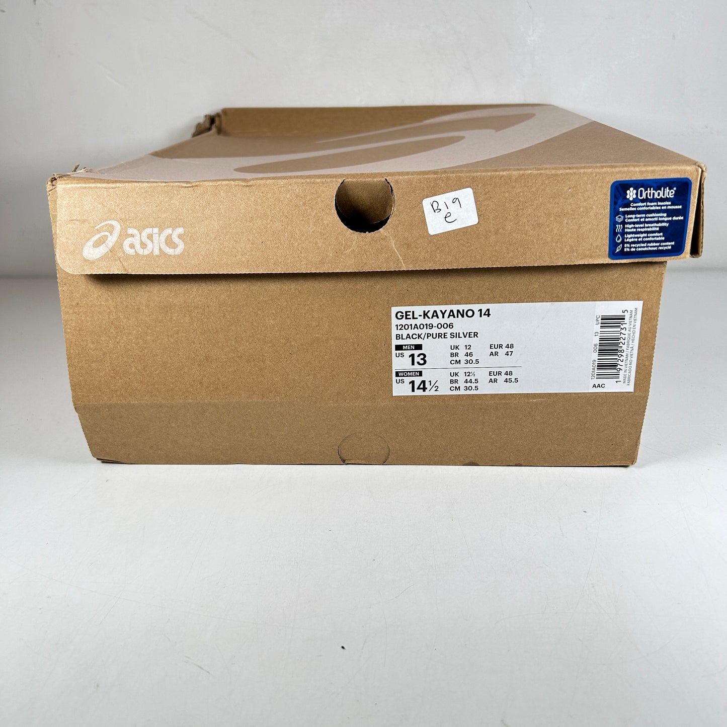 1201A019 006 ASICS Gel-Kayano 14 Black Pure Silver [USED] - 13 M (Used)