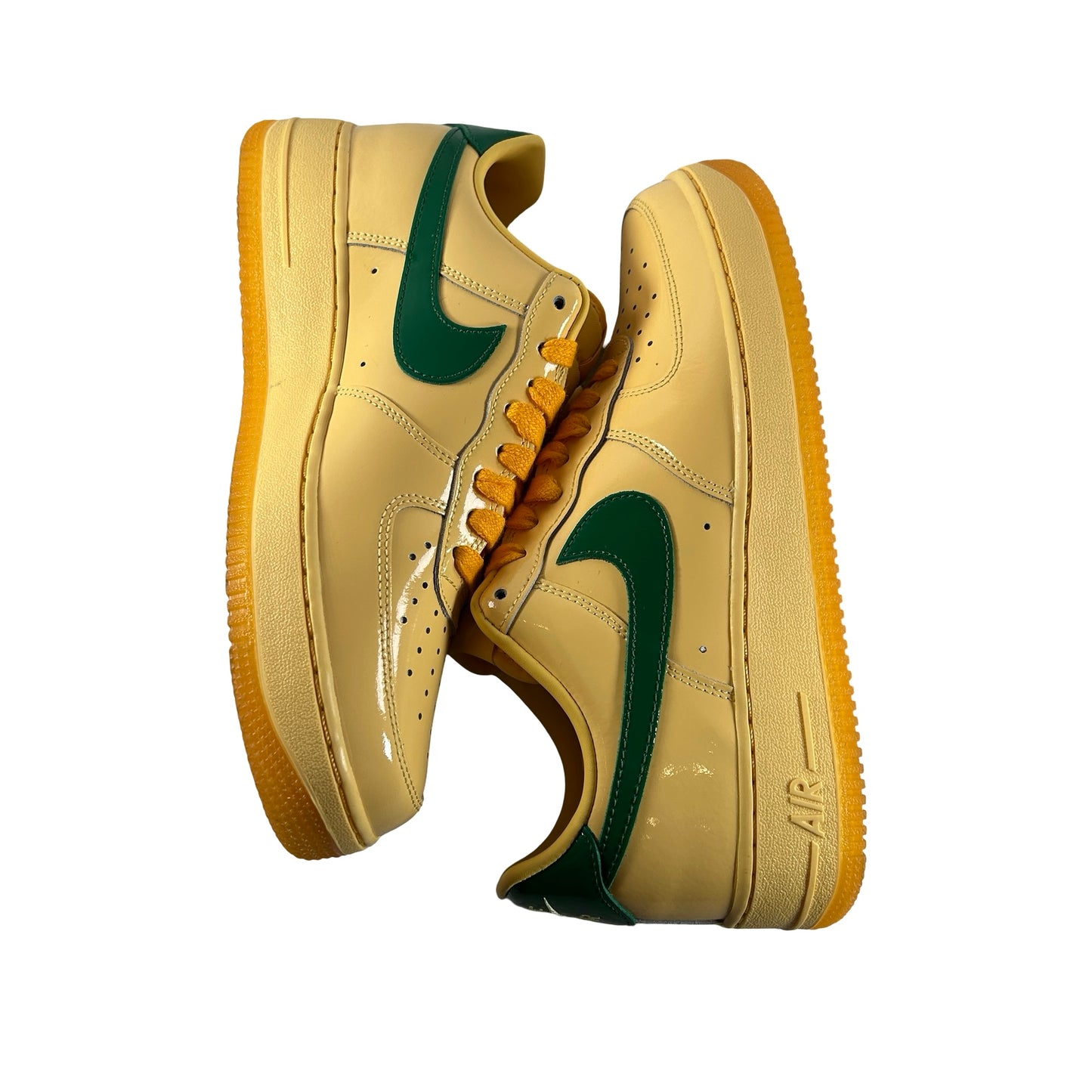 IO4489 700 Nike Air Force 1 Low Patent Leather Topaz Gold Pine Green [USED] - 9 M (Used2)