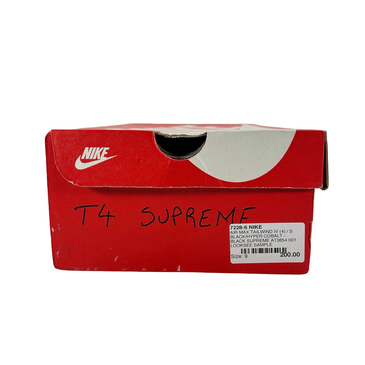 AT3854 001 Nike Air Max Tailwind 4 Supreme Black SAMPLE [USED] - 9 M (Used)