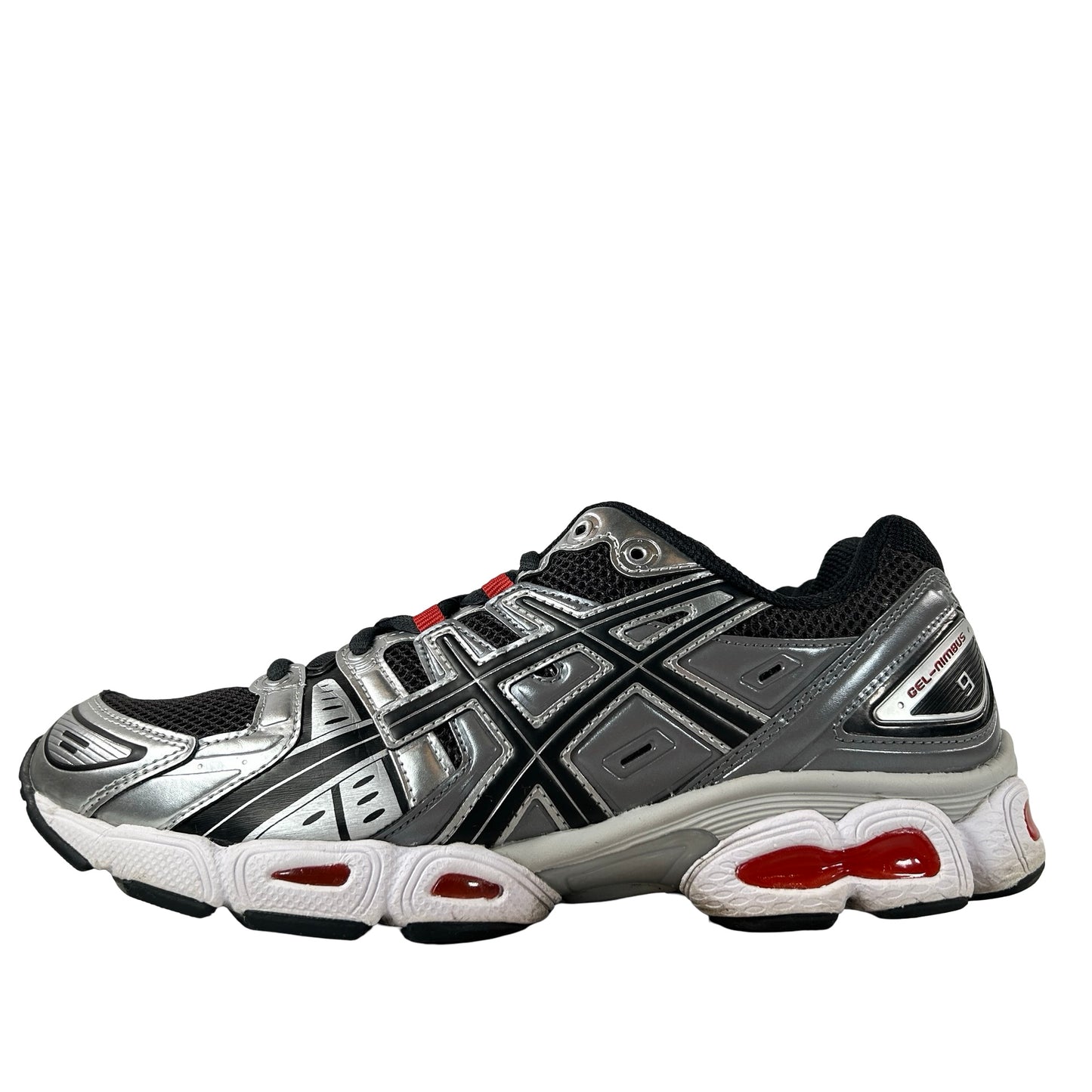 1201A424 023 ASICS Gel-Nimbus 9 Graphite Grey Red [USED] - 10 M (Used2)