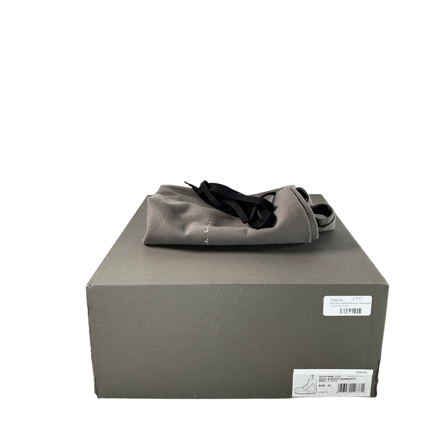 RU01F2868 LCO Rick Owens Megabumper Geobasket Black [USED] - EU 42 (Used)