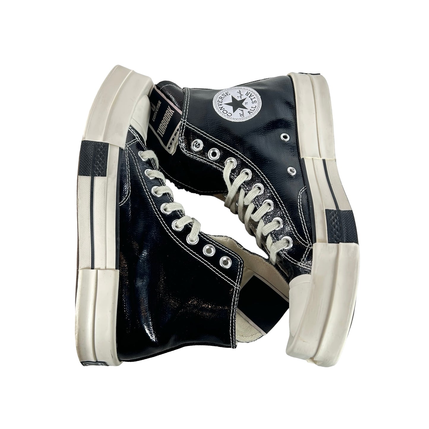 A01291C Converse TURBODRK All Star Hi Rick Owens DRKSHDW Black Lacquered [USED] - 7 M (Used)
