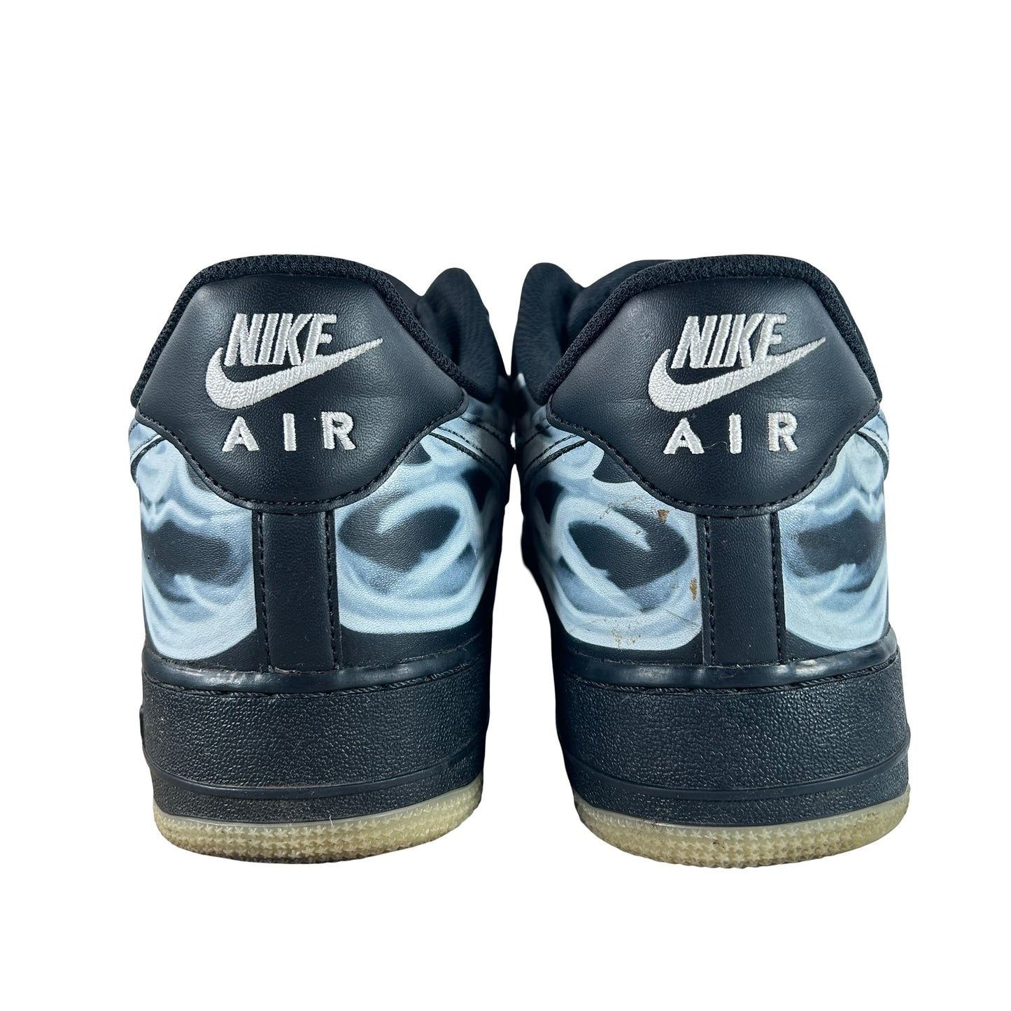 BQ7541 001 Nike Air Force 1 Low Black Skeleton Halloween (2019) [USED] - 12 M (Used)