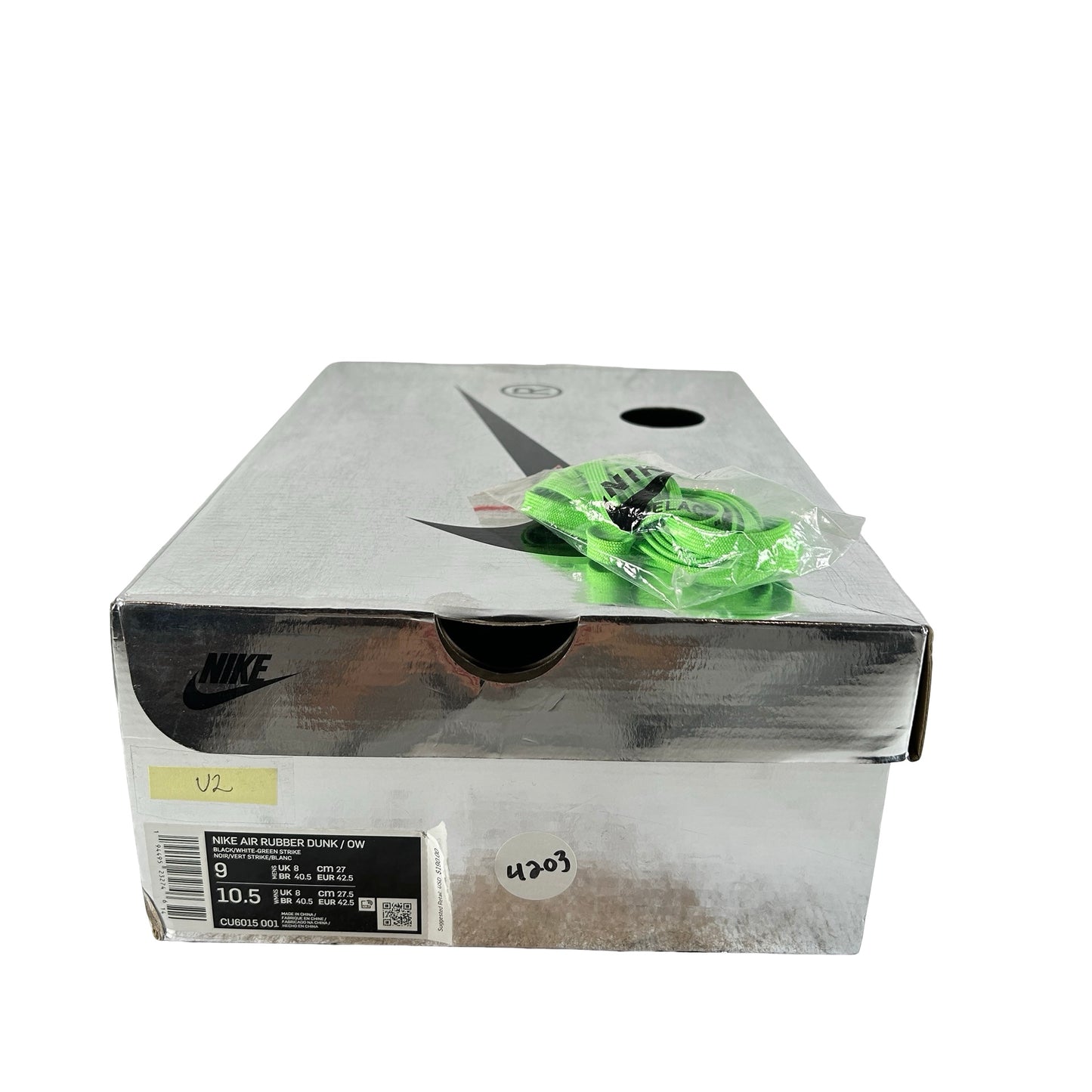 CU6015 001 Nike Air Rubber Dunk Off-White Green Strike [USED] - 9 M (Used2)