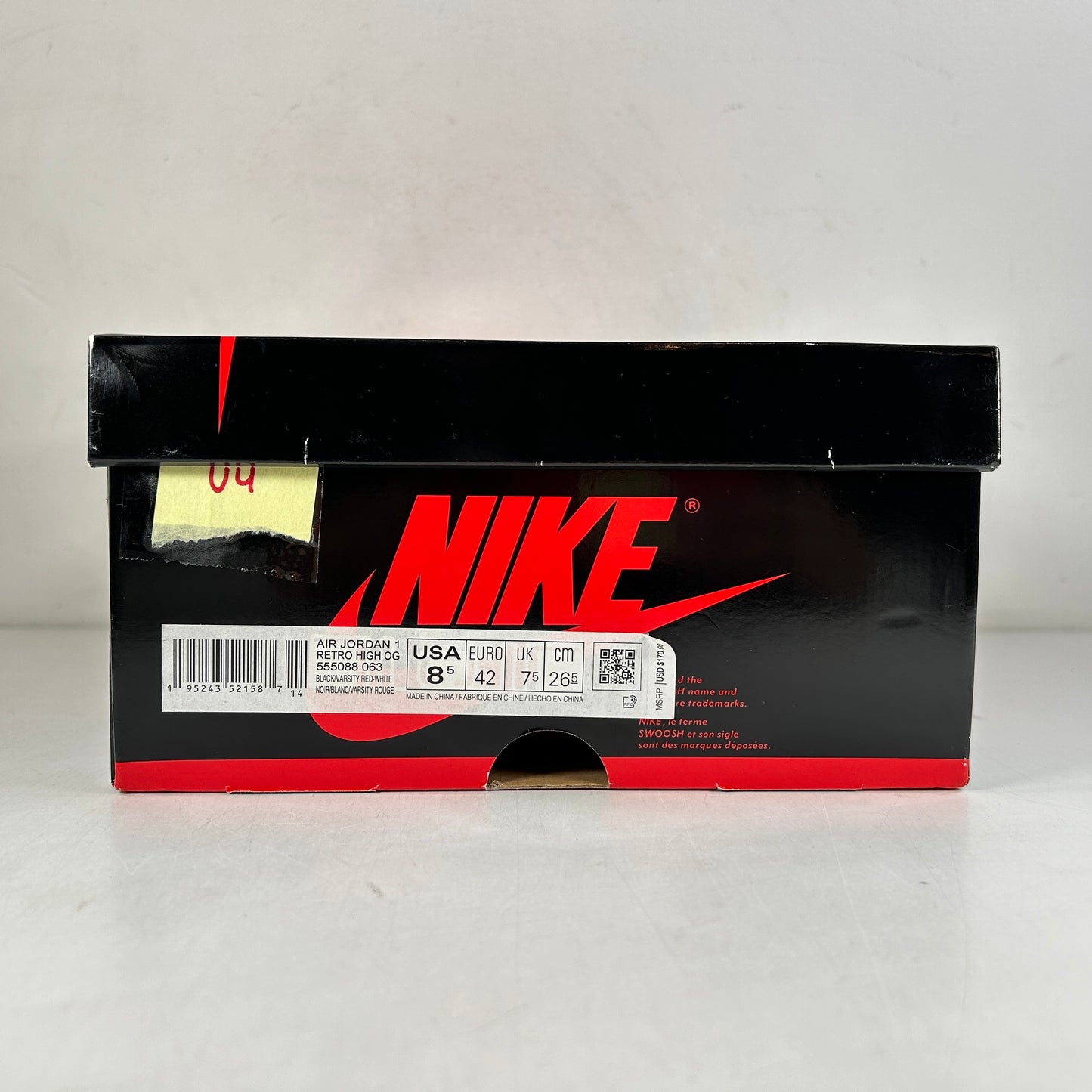 555088 063 Jordan 1 Retro High OG Patent Bred [USED] - 8.5 M (Used4)