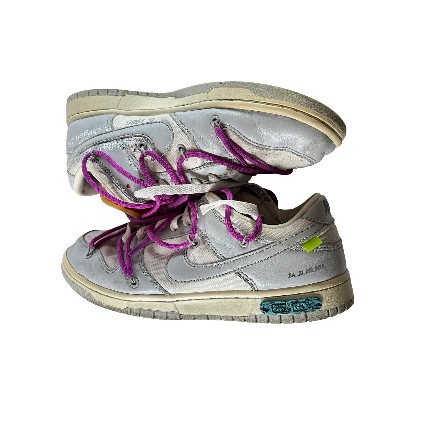 DM1602 101 Nike Dunk Low Off-White Lot 45 [USED] - 9 M (Used) (No Box)