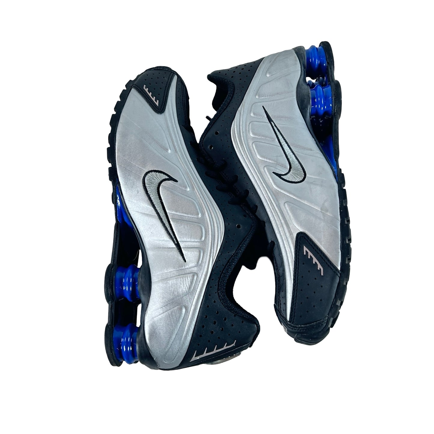 AR3565 006 Nike Shox R4 Metallic Silver Black Racer Blue (Women's) [USED] - 10 W (Used) (No Box)