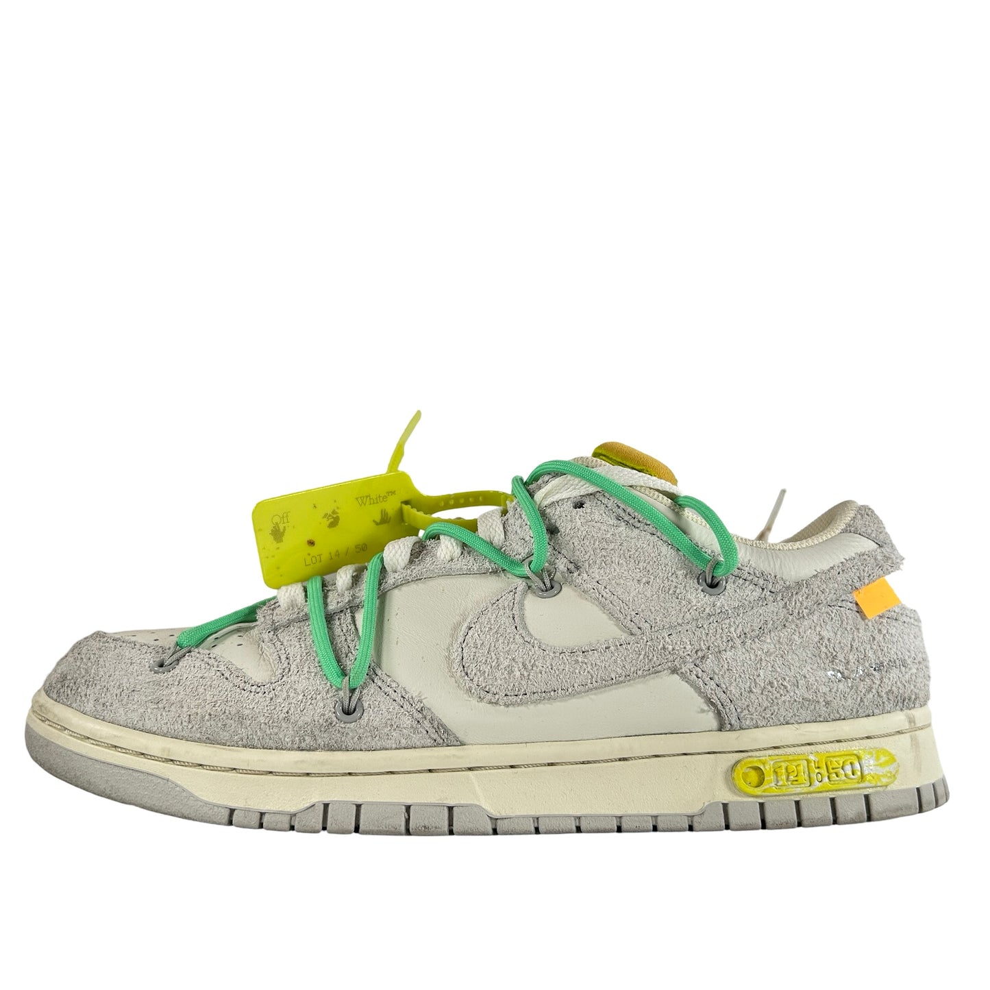 DJ0950 106 Nike Dunk Low Off-White Lot 14 [USED] - 9.5 M (Used) (No Insoles)