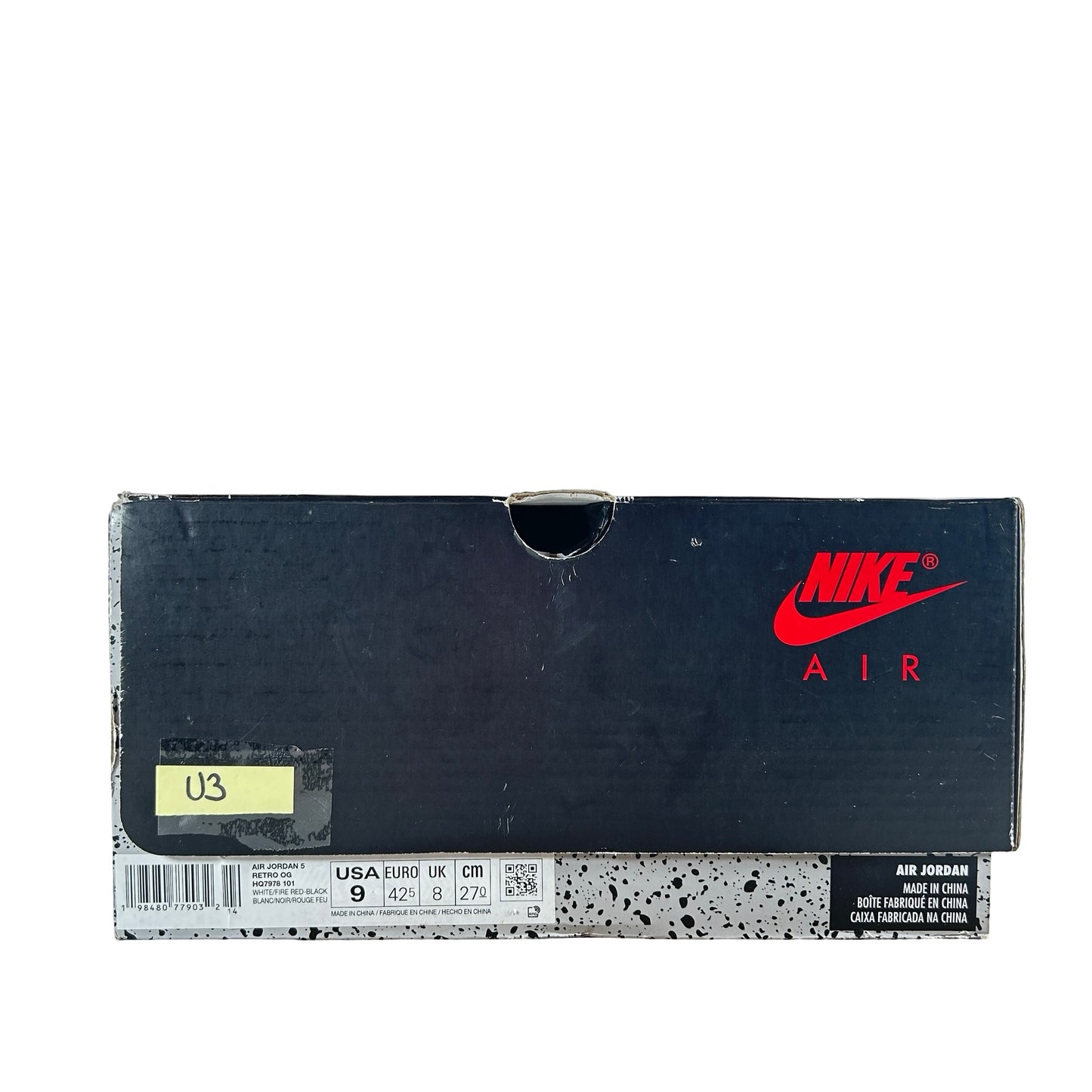 HQ7978 101 Jordan 5 Retro Fire Red Black Tongue (2025) [USED] - 9 M (Used3)