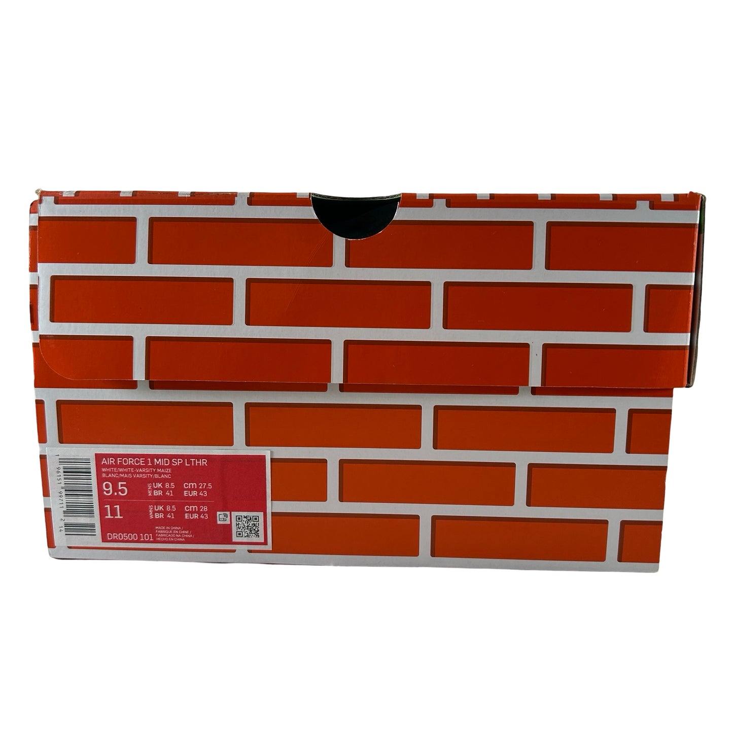 DR0500 101 Nike Air Force 1 Mid SP Off-White Varsity Maize [USED] - 9.5 M (Used)