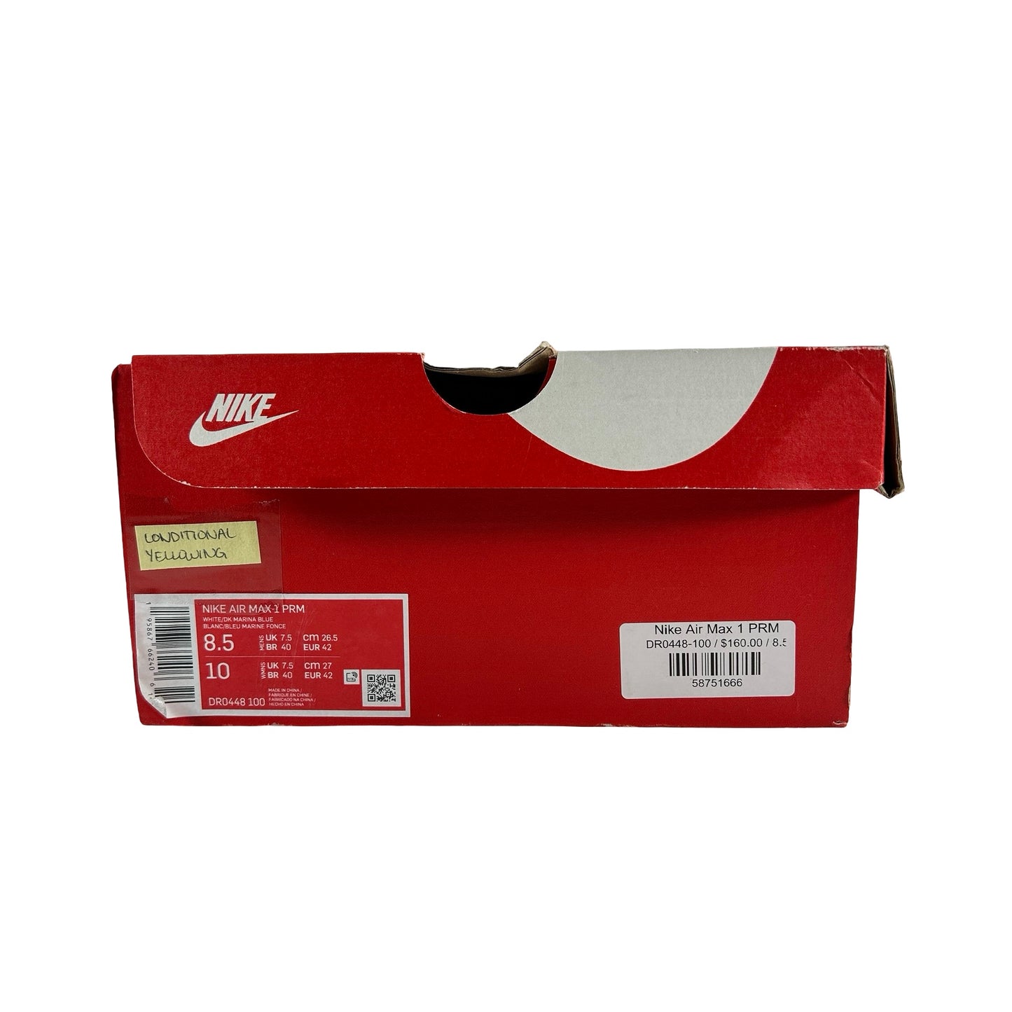 DR0448 100 Nike Air Max 1 Premium Blueprint [CONDITIONAL] - 8.5 M (Yellowing)