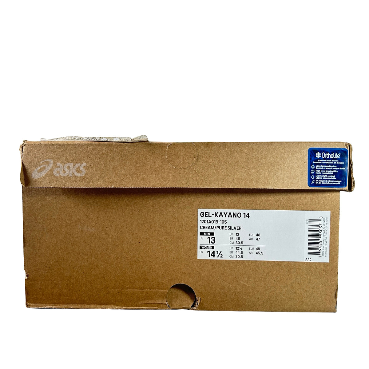 1201A019 105 ASICS Gel-Kayano 14 Cream Pure Silver Champagne [USED] - 13 M (Used)