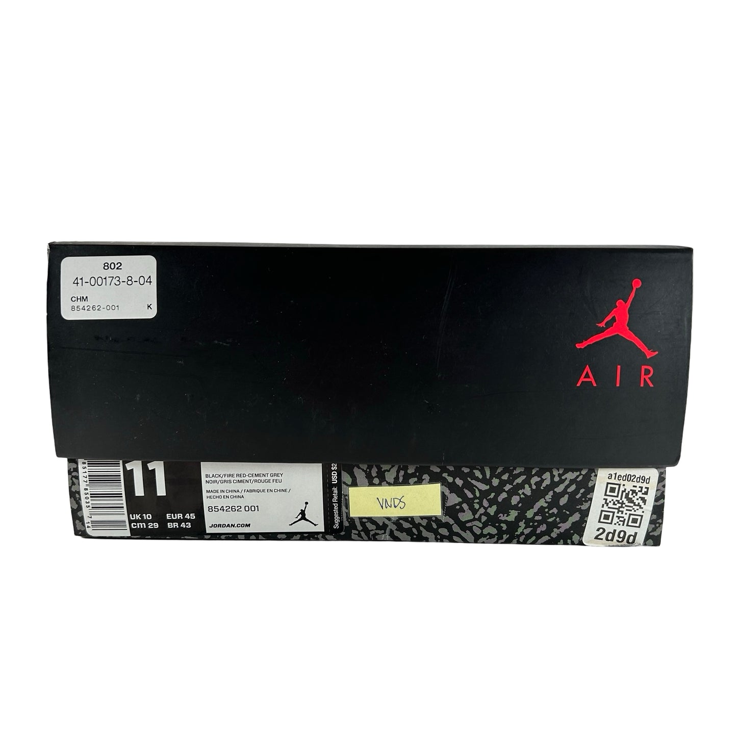 854262 001 Jordan 3 Black Cement 2018 [USED] - 11 M (VNDS)