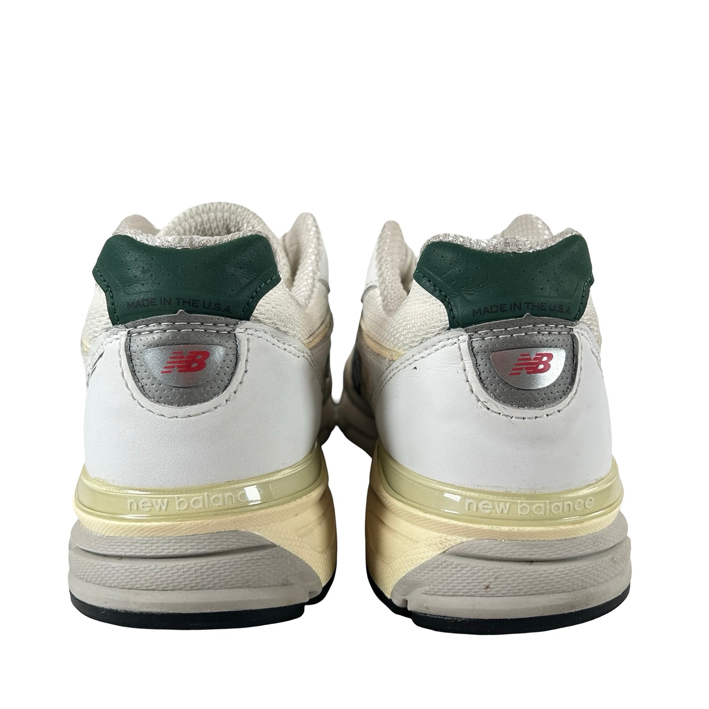 U990TC4 New Balance 990v4 MiUSA White Green [USED] - 9 M (Used)