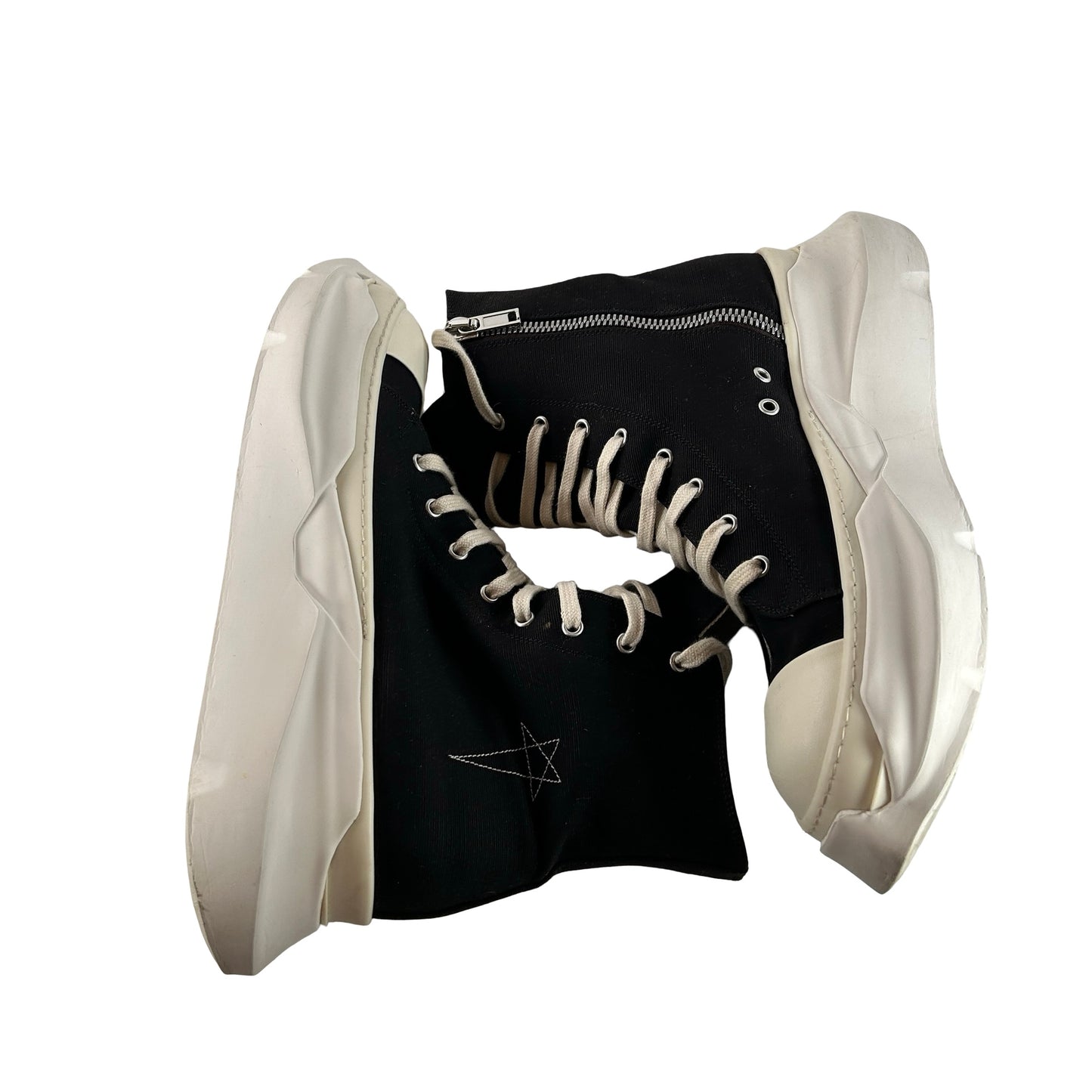 DU01D1840 CBEM9 9811 Rick Owens Lido DRKSHDW Pentagram Abstract High 'Black Milk' [USED] - 45 EU / 12 M (Used)