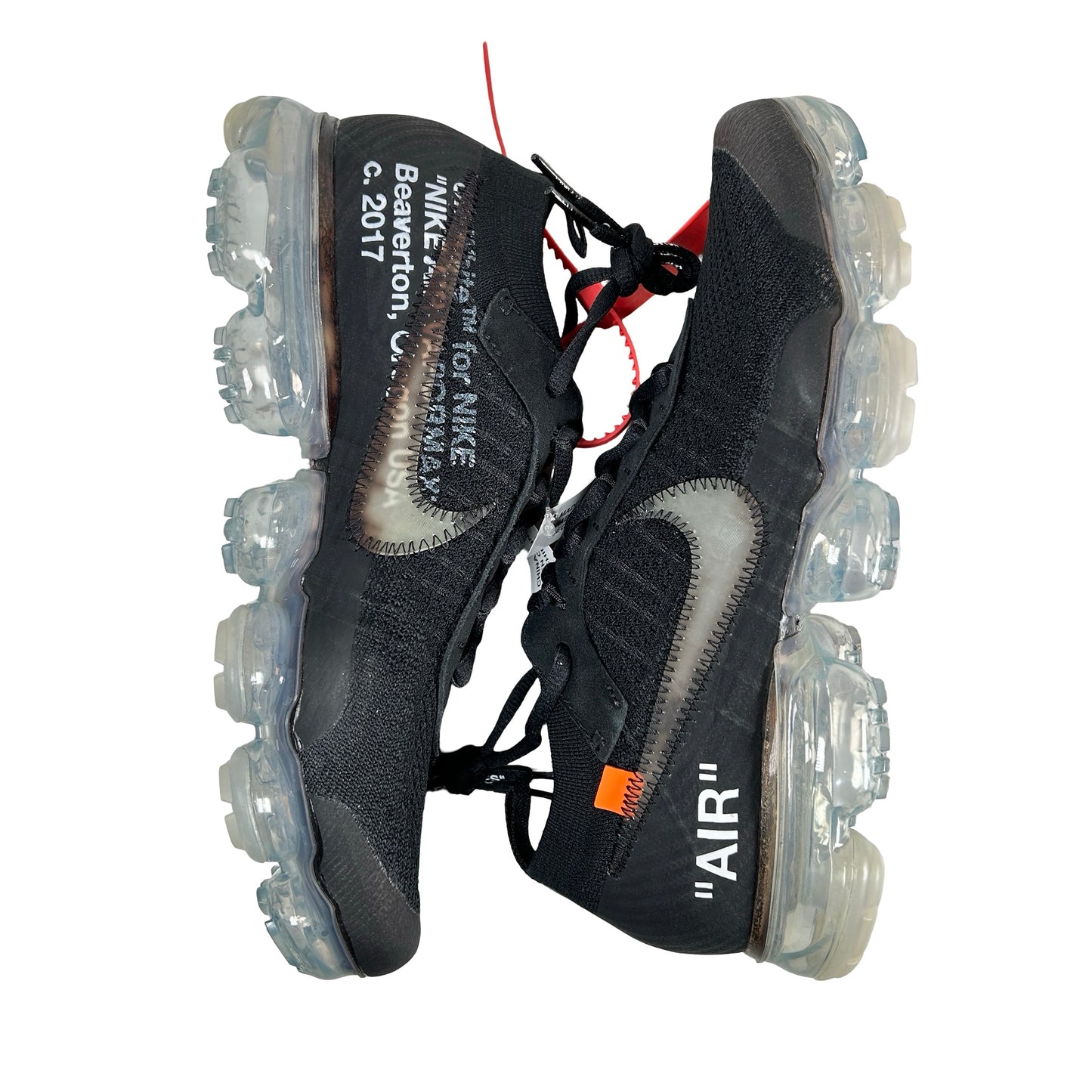 AA3831 002 Nike Air VaporMax Off-White Black (2018) - 9 M (Swooshes Yellowing)