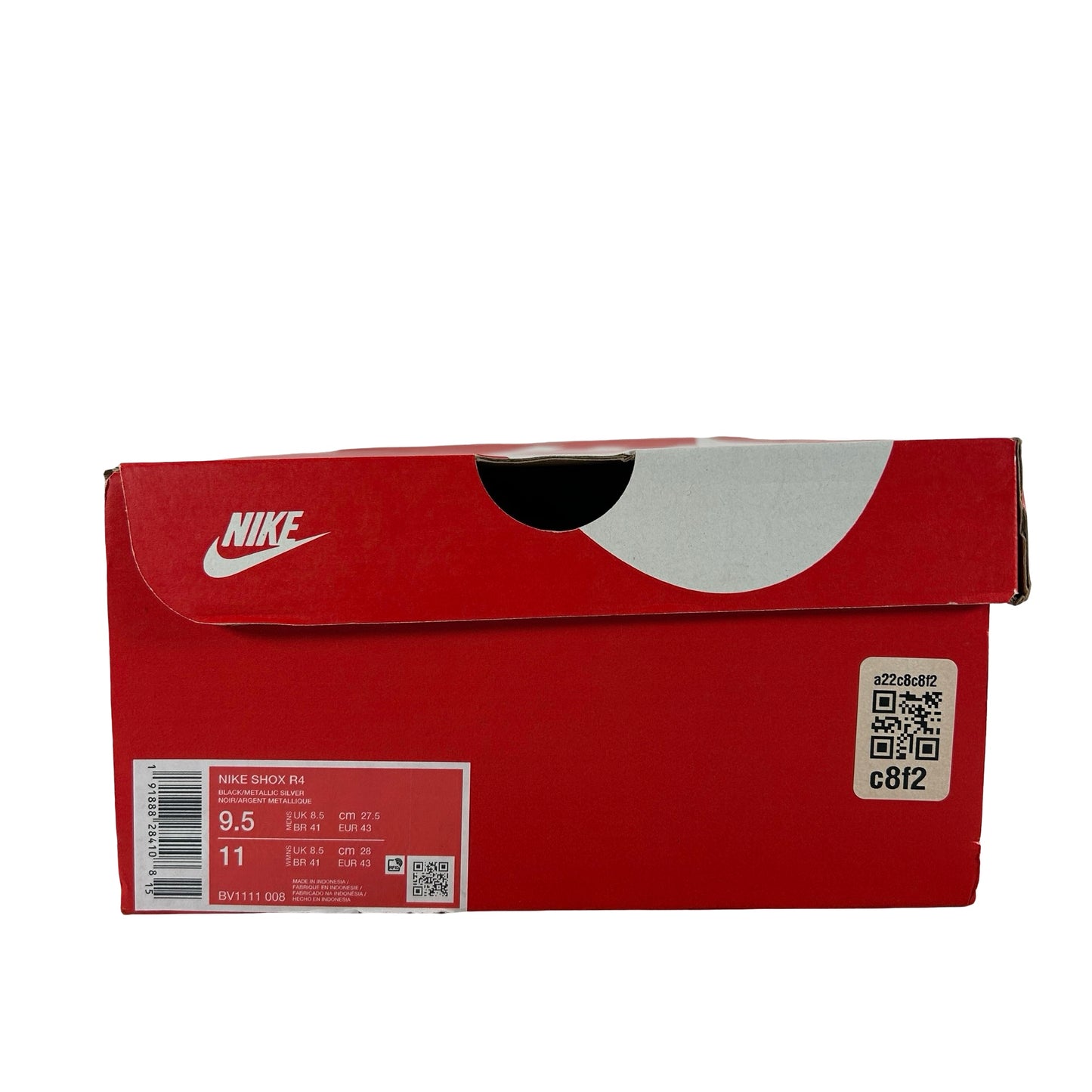 BV1111 008 Nike Shox R4 Black Metallic Silver (2018/2024) [USED] - 9.5 M (Used)