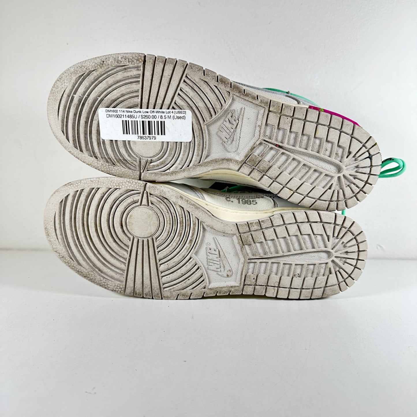 DM1602 114 Nike Dunk Low Off-White Lot 4 [USED] - 8.5 M (Used)