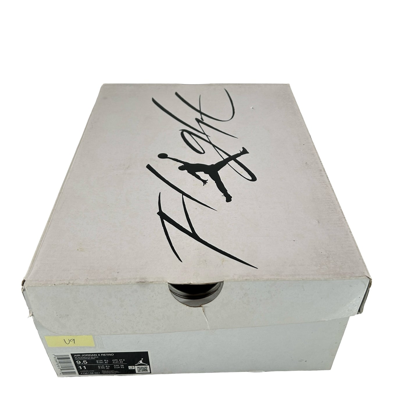 FQ8138 001  Jordan 4 Retro White Thunder [USED] - 9.5 M (Used9)