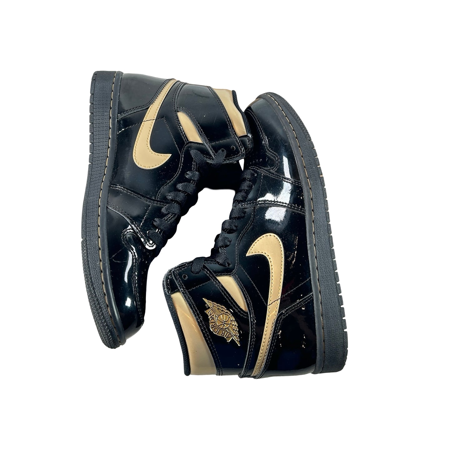 555088 032 Jordan 1 Black/Gold [USED] - 8 M (Used) (No Box)