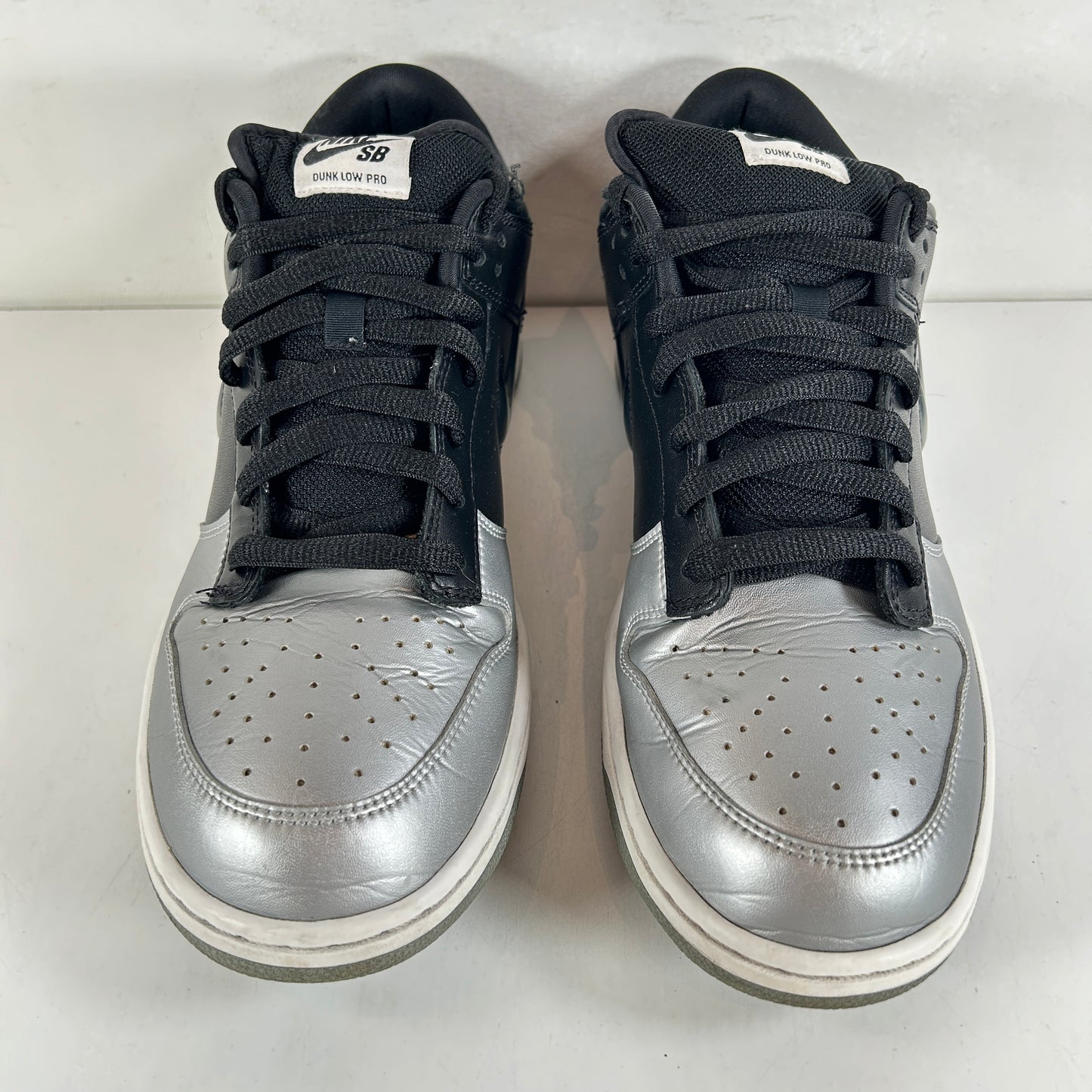 CK3480 001 Nike SB Dunk Low Supreme Jewel Swoosh Silver [USED] - 11 M (Used)