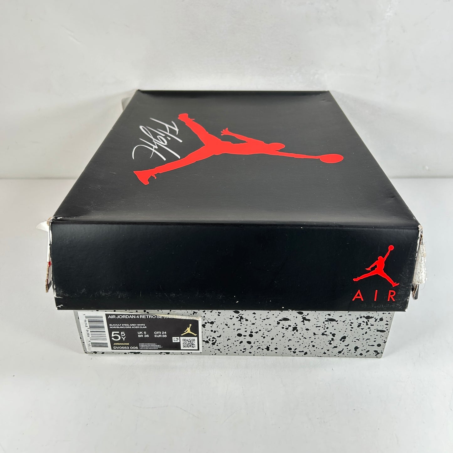 DV0553 006 Jordan 4 Retro Black Canvas GS [USED] - 5.5 Y (Used)