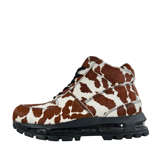 IO4635 100 Nike Air Max Goadome Sail Cacao Wow Cow Print Pony Hair [USED] - 8 M (Used) (No Box)