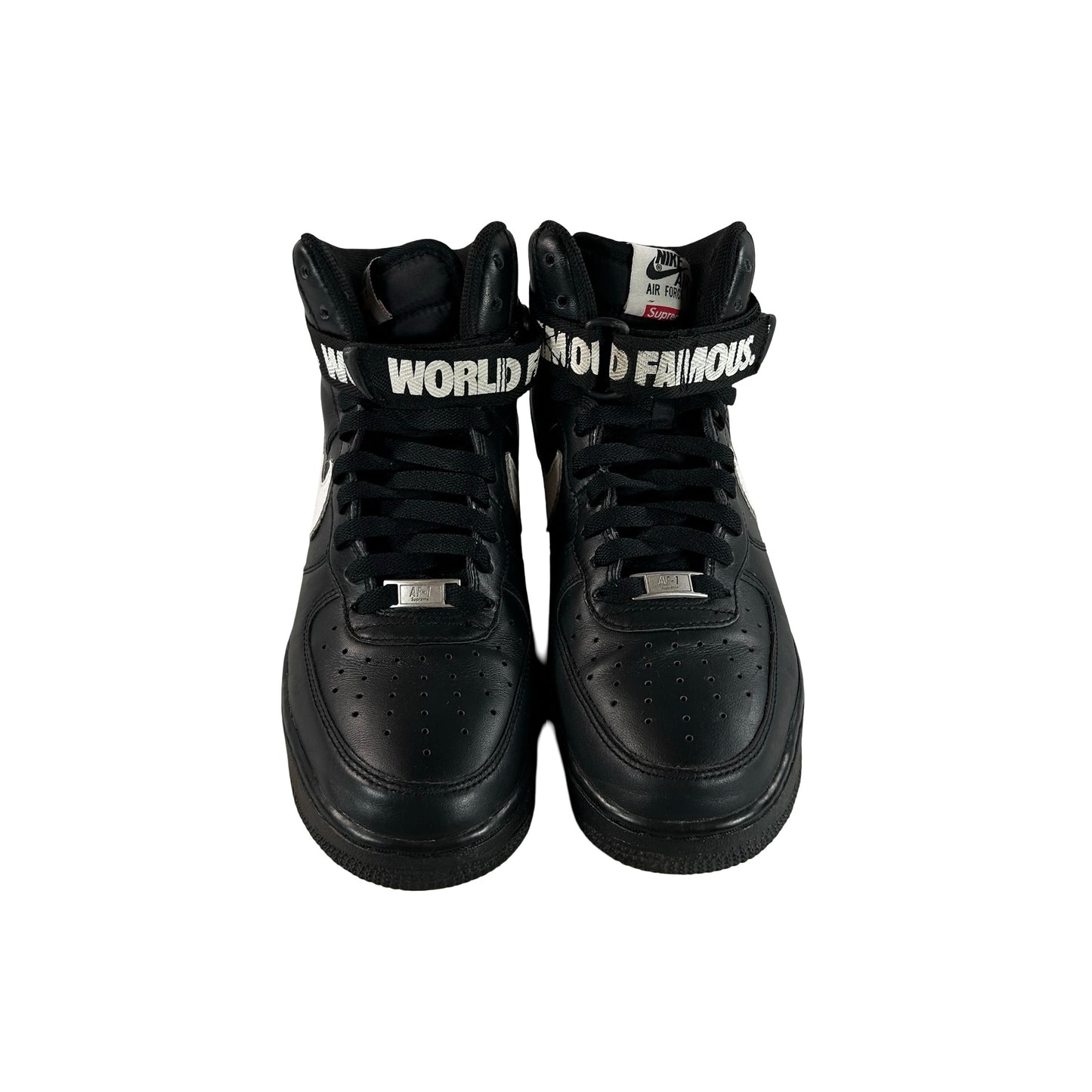 698696 010 Nike Air Force 1 High Supreme World Famous Black [USED] - 8 M (Used) (No Box)
