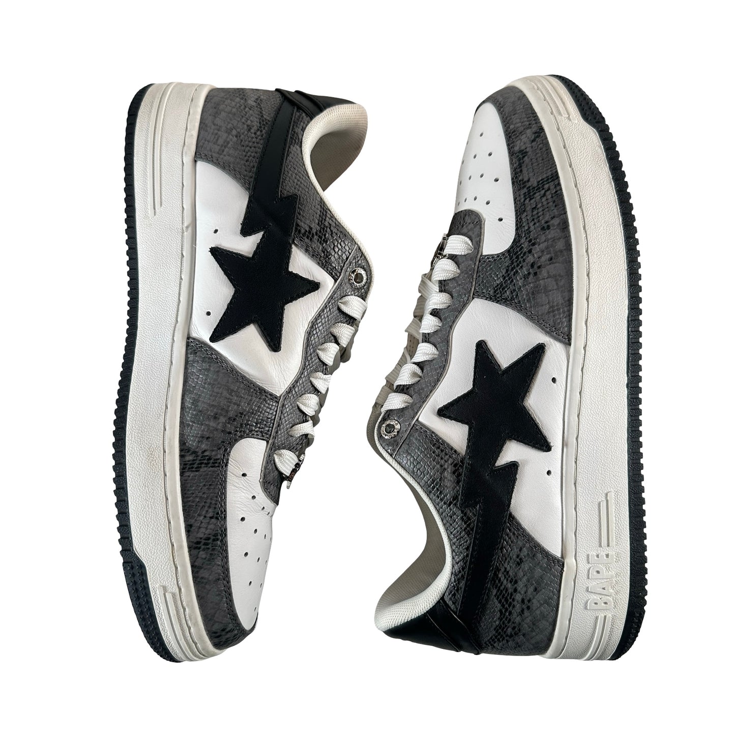 001FWI801009M BLK A Bathing Ape Bape Sta Snake Skin Black [USED] - 9 M (Used)
