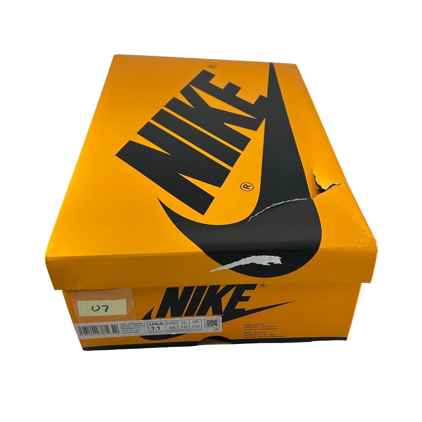 555088 711 Jordan 1 Retro High OG Yellow Toe [USED] - 11 M (Used7)