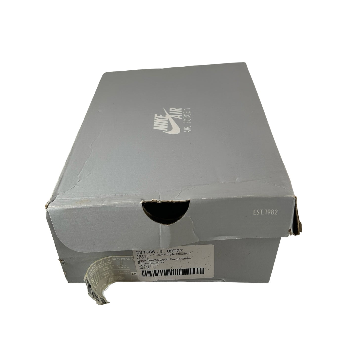 CU8067 500 Nike Air Force 1 Low '07 QS Purple Skeleton Halloween [USED] - 6 M (Used)