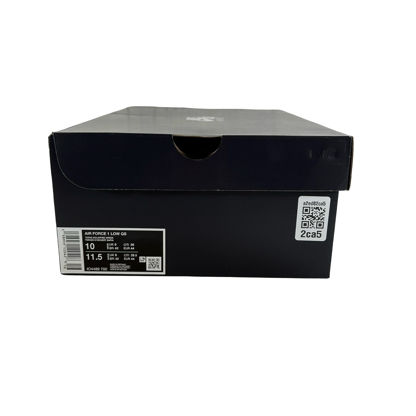 IO4489 700 Nike Air Force 1 Low Patent Leather Topaz Gold Pine Green [USED] - 10 M (Used)