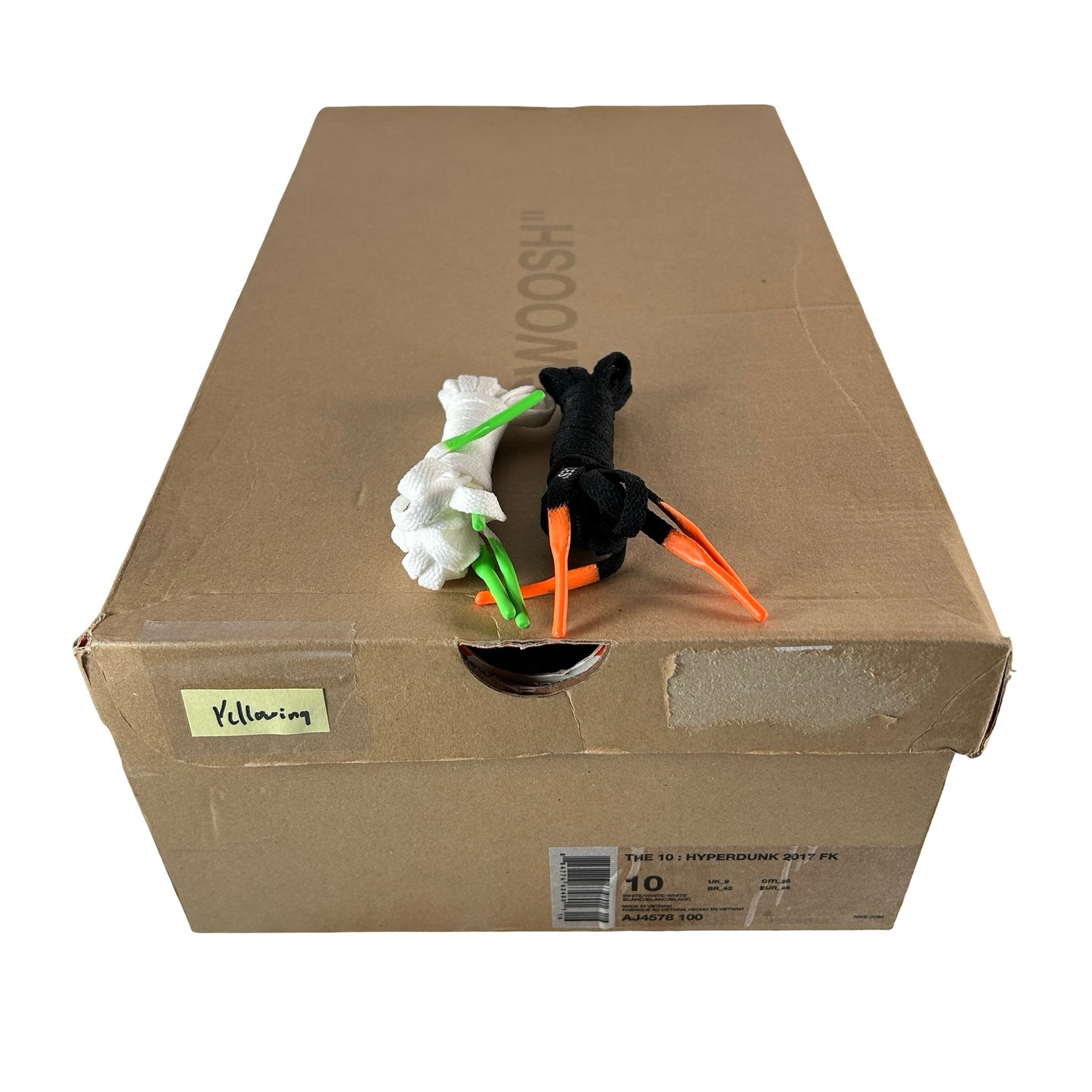 AJ4578 100 Nike React Hyperdunk 2017 Flyknit Off-White - 10 M (Yellowing)