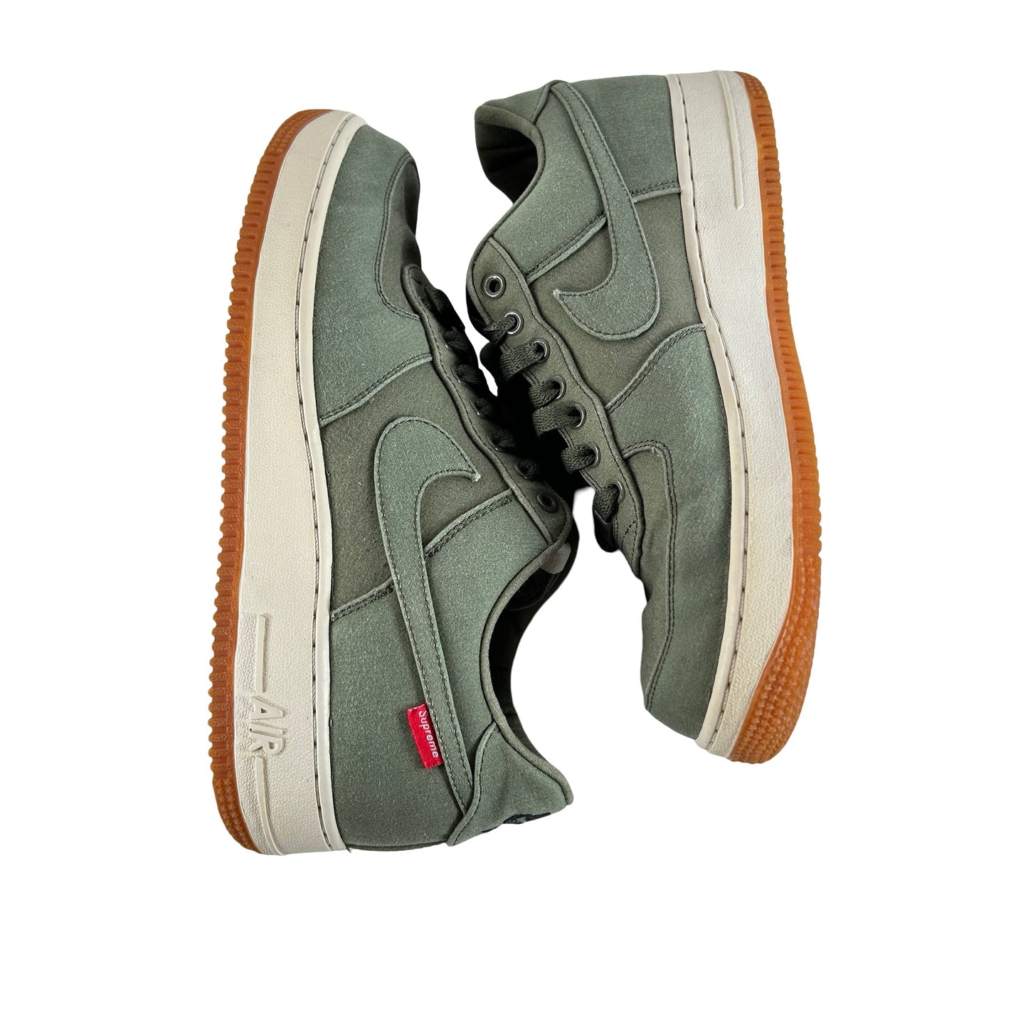 573488 300 Nike Air Force 1 Low Supreme Olive [USED] - 9 M (Used) (No Box)