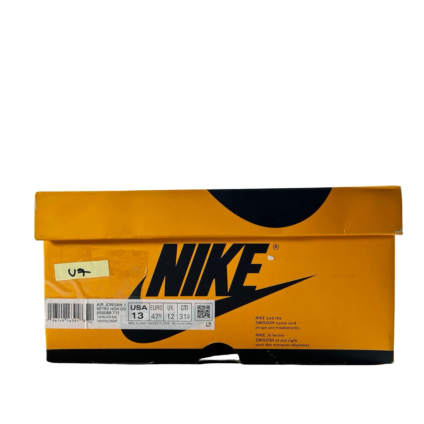 555088 711 Jordan 1 Retro High OG Yellow Toe [USED] - 13 M (Used7)