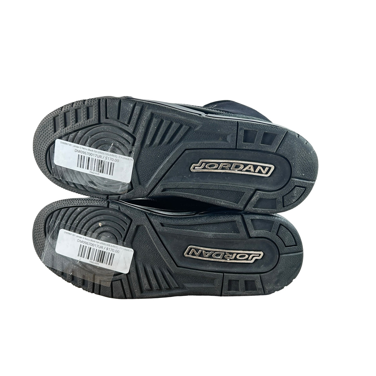 DM0967 001 Jordan 3 Retro Black Cat (2025) (GS) [USED] - 7 Y (Used) (No Box)