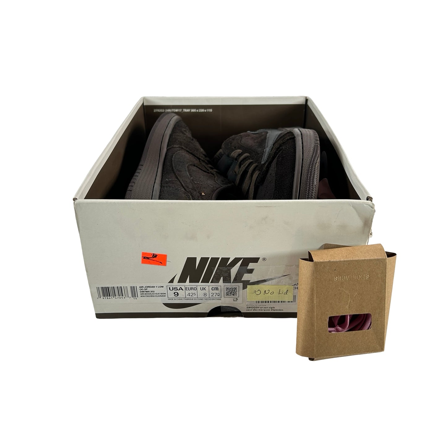 DM7866 202 Jordan 1 Retro Low OG SP Travis Scott Velvet Brown [USED] - 9 (Used) (No Lid)