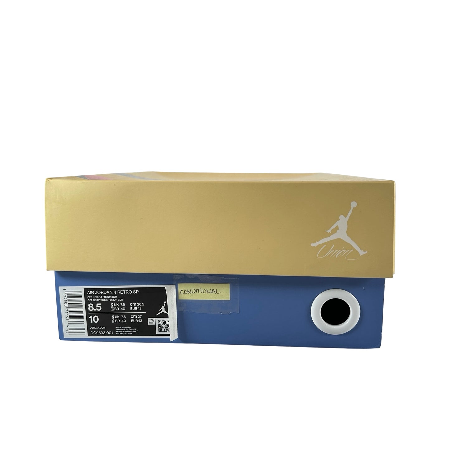 DC9533 001 Jordan 4 Union Off Noir [CONDITIONAL] - 8.5 M (Missing Paint Inner Left Midsole)