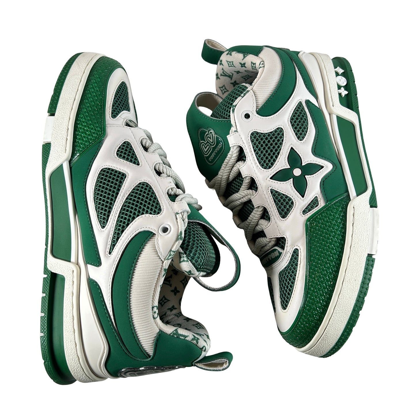 Louis Vuitton LV Skate Sneaker Green White [USED] - LV 8.5 (Used)