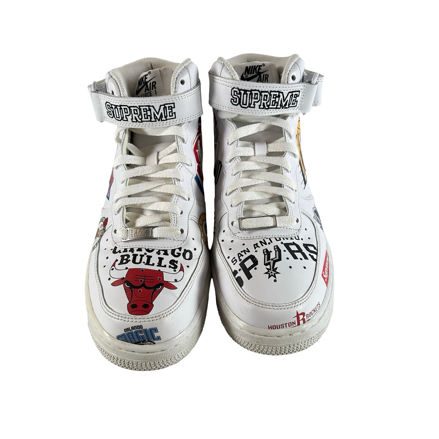 AQ8017 100 Nike Air Force 1 Mid Supreme NBA White [USED] - 9 M (Used)