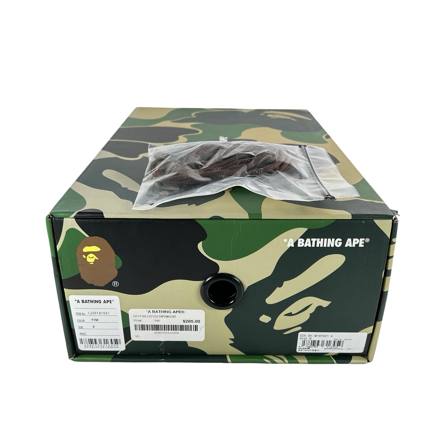 1J30191021 A Bathing Ape Road Sta Premium Suede Dark Green Pink Beige [USED] - 9 M (Used)